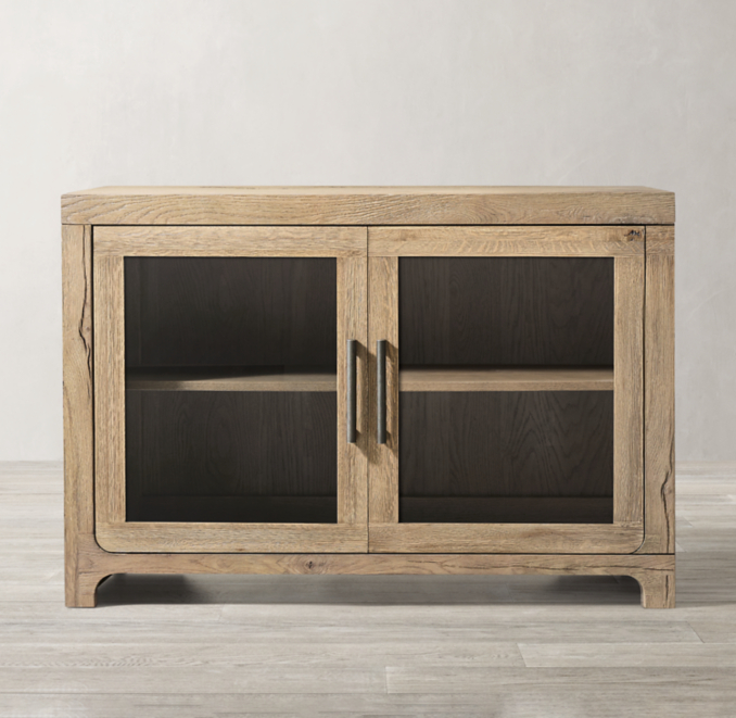 Davos Oak Glass DoubleDoor Sideboard