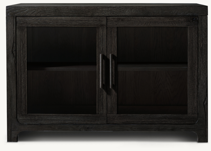 Davos Oak Glass Double-Door Sideboard