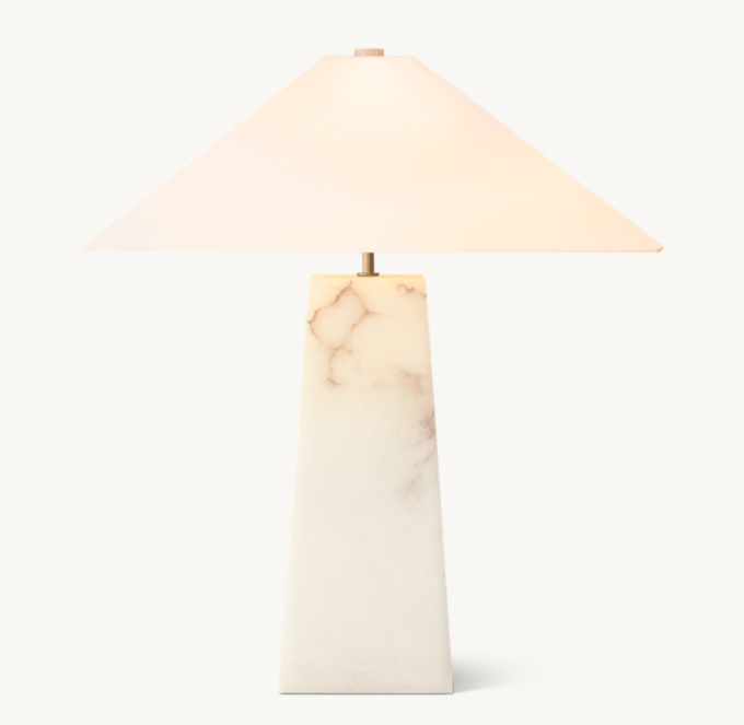 Evoke Alabaster Table Lamp &#8211; Pyramid Shade