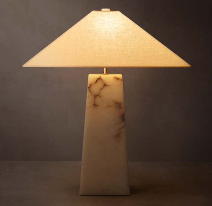 Evoke Alabaster Table Lamp – Pyramid Shade