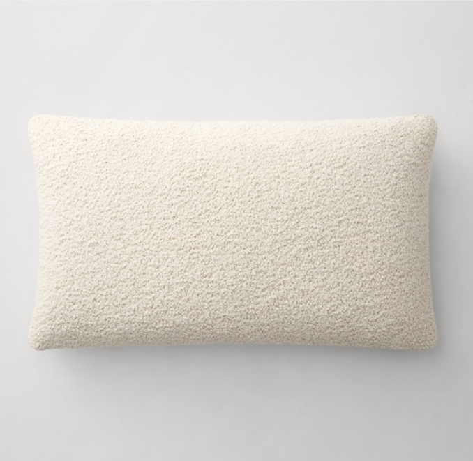 Italian Textured Bouclé Knife Edge Pillow Cover Lumbar