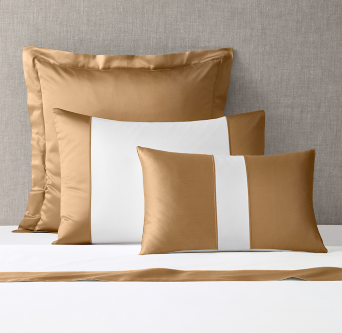 Front view of Italian 1000-Thread-Count Sateen Grand Border Sham 