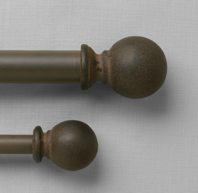 Cast Iron Ball Finial & Rod Set