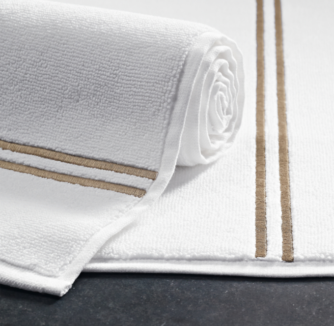 Restoration Hardware Turkish bath hand towels in "Shore"																Hotel Satin Stitch Cotton Hand Towel