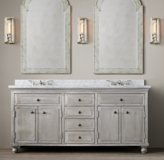 Annecy Metal-Wrapped Double Vanity