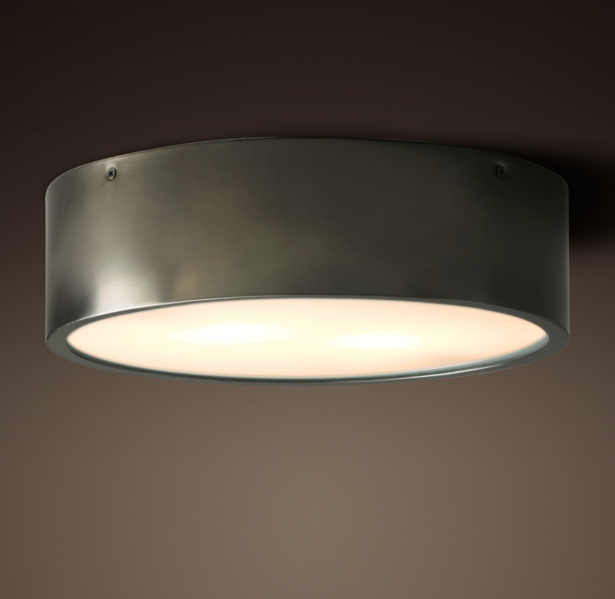 Antiqued Metal Drum Flushmount