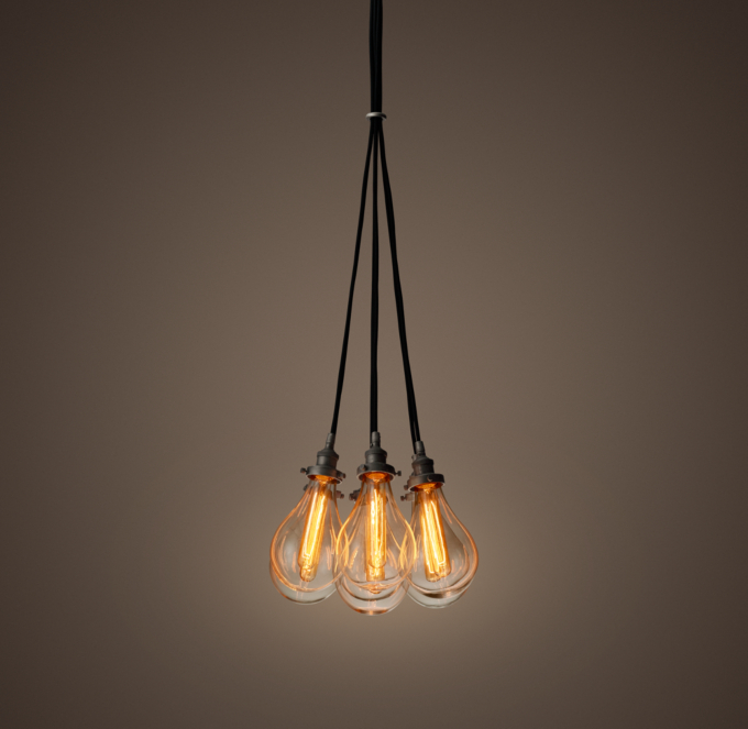 Teardrop Glass Filament 7-Cord Chandelier