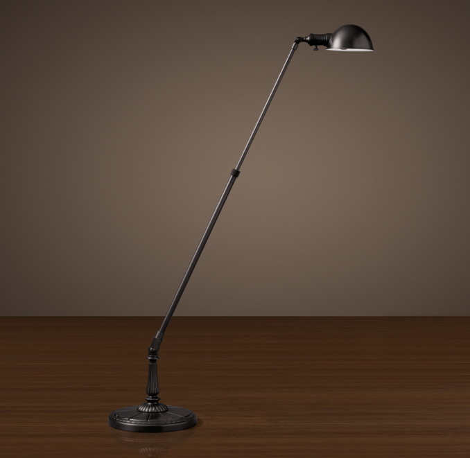 1910 Machinist Boom Task Floor Lamp Bronze