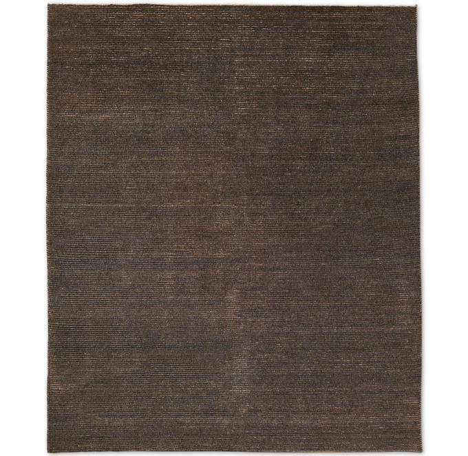 Ribbed Distressed Wool Rug Chocolate