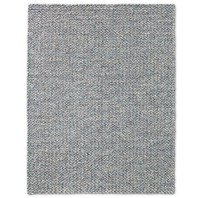 Chunky Braided Twist Rug - Blue | RH