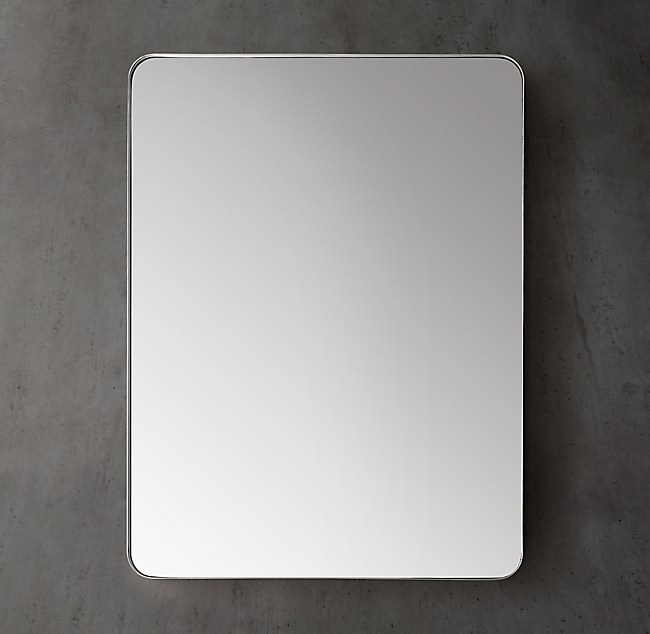 Bristol Rectangular Wall Mirror, Polished Nickel Framed Bathroom Mirrors