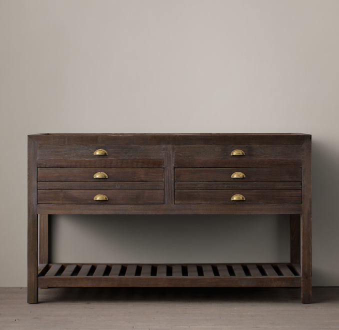 Printmaker's Single Extra-Wide Washstand Base | RH