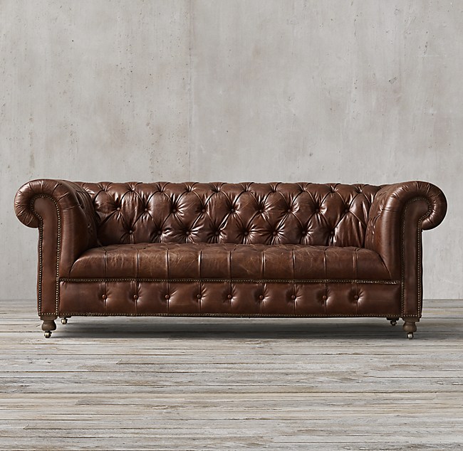 84 Cambridge Leather Sofa, Restoration Hardware Leather Sofas