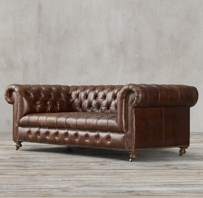 84" Cambridge Leather Sofa