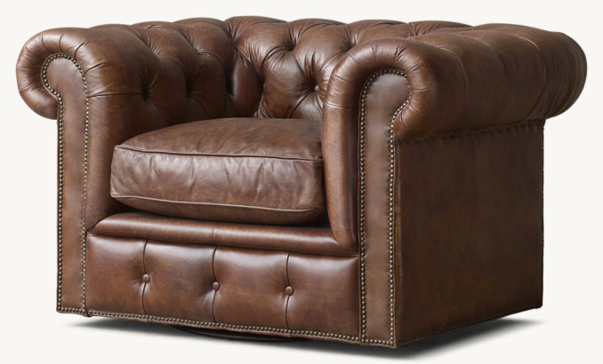 Kensington Leather Swivel Chair 