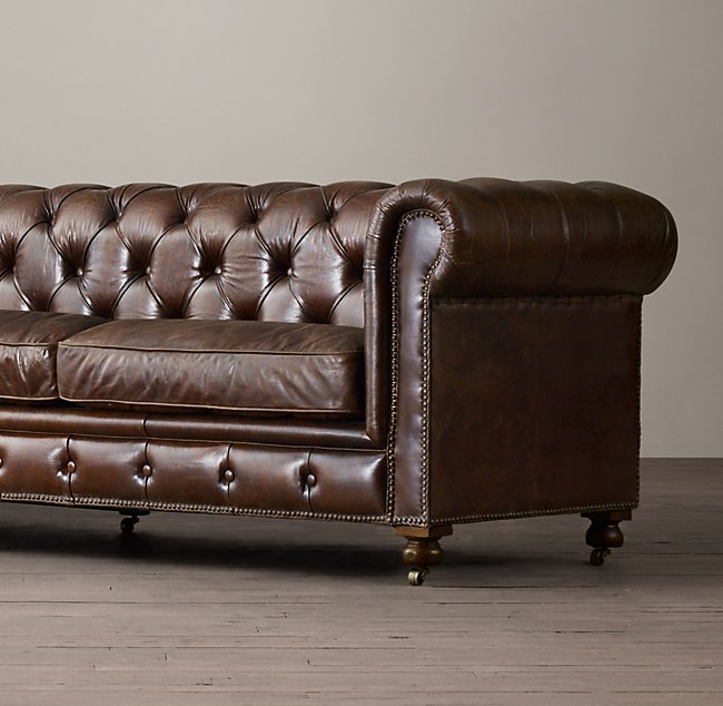120 Petite Kensington Leather Sofa, Kensington Leather Sofa