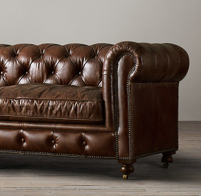 72 Petite Kensington Leather Sofa, Restoration Hardware Kensington Leather Sofa