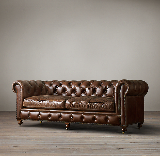 Petite Kensington Leather Sofa, Restoration Hardware Kensington Leather Sofa