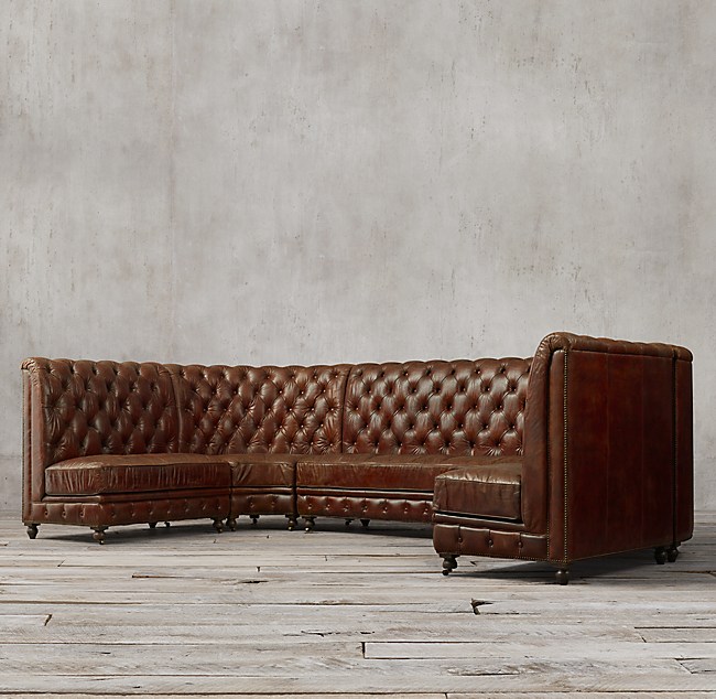 Kensington Leather U Banquette, Leather Banquette Seating