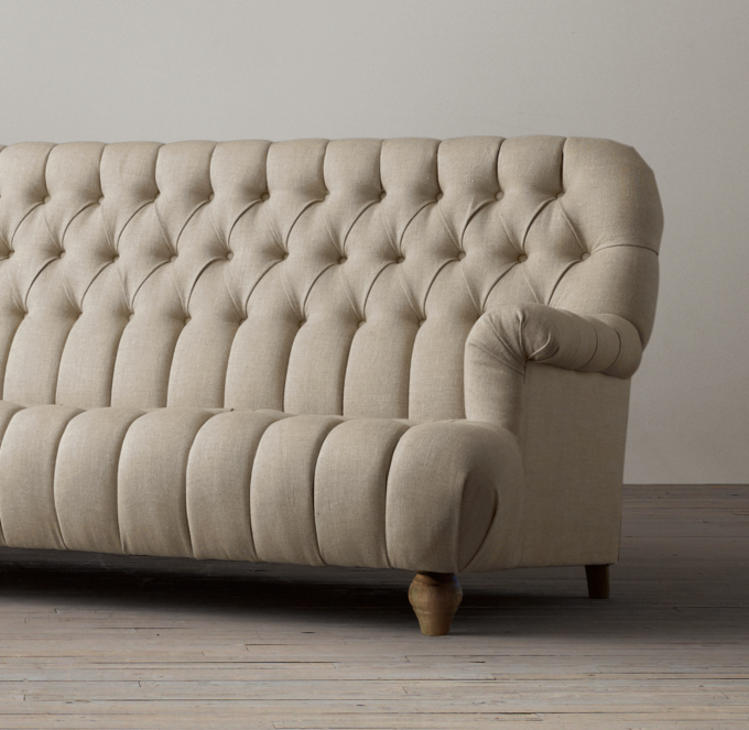 Restoration hardware on sale tufted couch