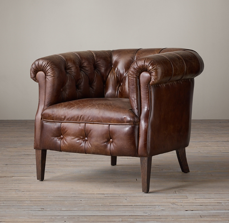 tufted leather chair for sale
