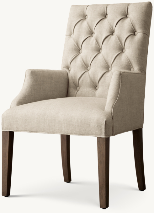 Three Quarter view of Bennett Parsons Fabric Dining Armchair 