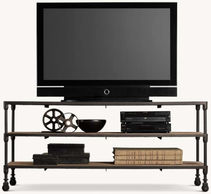 Front view of Dutch Industrial 68" Media Console 