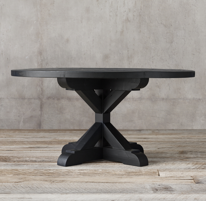 Salvaged Wood XBase Round Dining Table