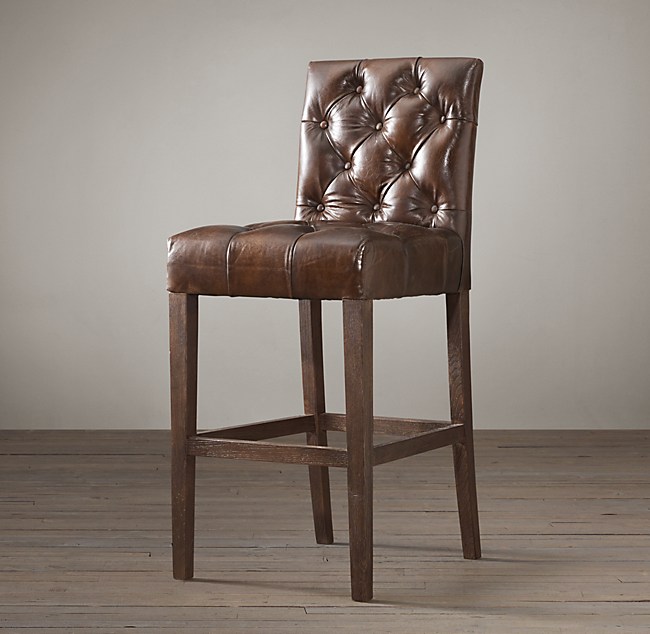 Bennett Parsons Leather Bar Counter Stool, Parson Leather Bar Stools