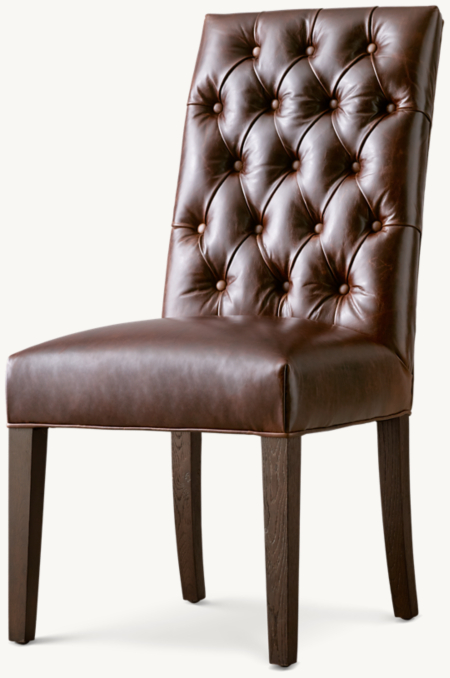 Three Quarter view of Bennett Parsons Leather Dining Side Chair 