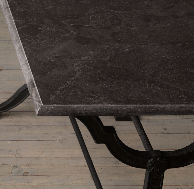 Bluestone Cast Iron Pedestal Rectangular Dining Table