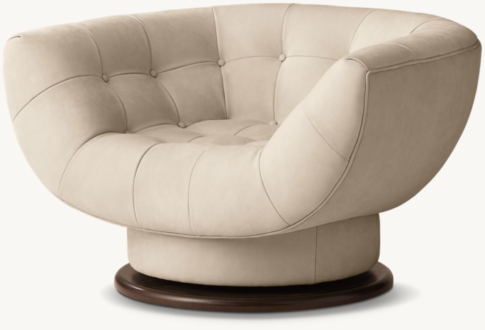 Taite Leather Swivel Chair RH TEEN