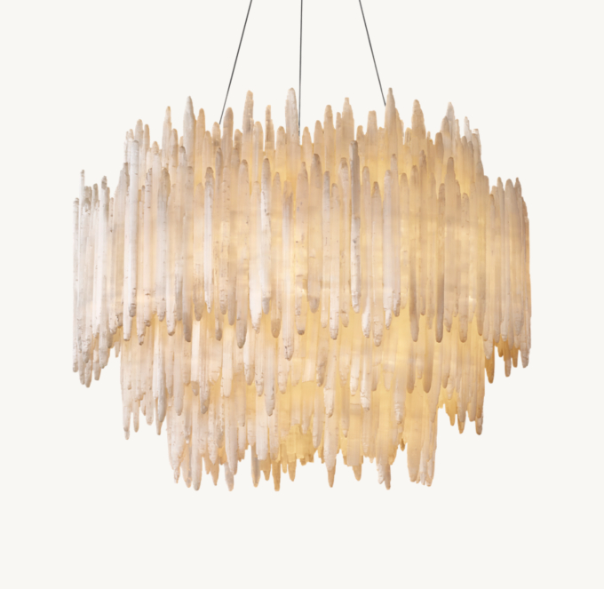 Selenite Round Chandelier 40