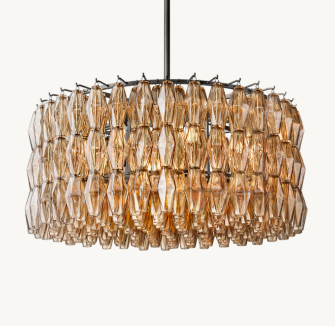 Chiara Smoke Glass Round Chandelier 37\"