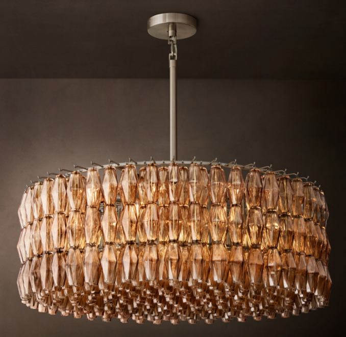 119cm chandelier shown in Satin Nickel.