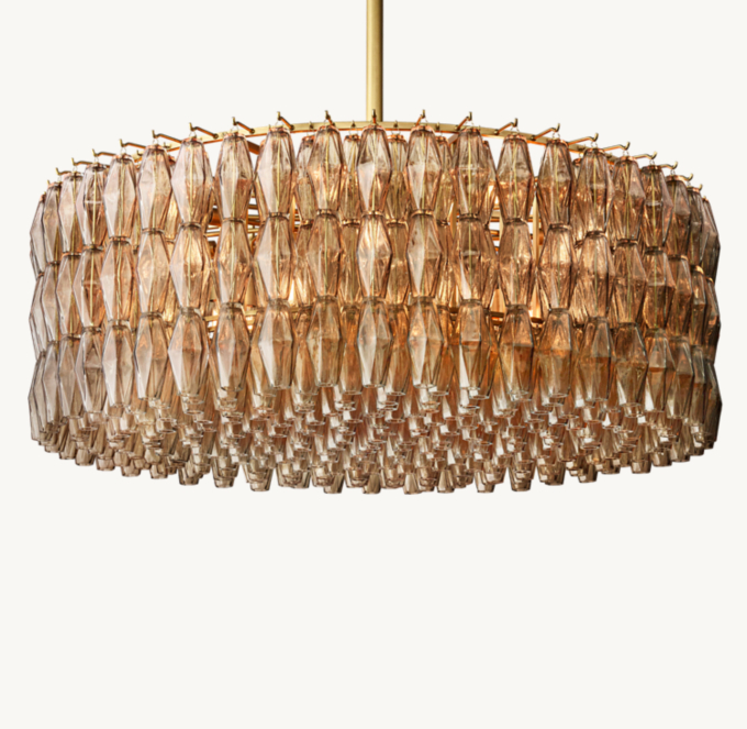 Chiara Smoke Glass Round Chandelier 47\"