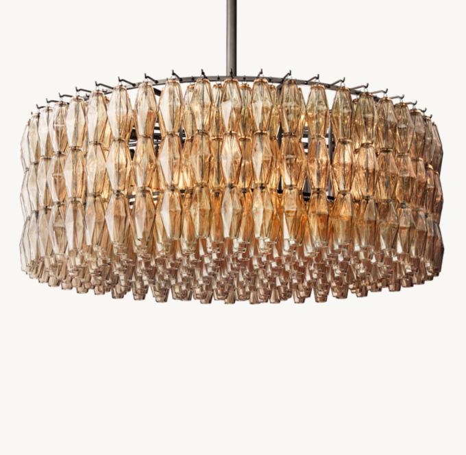 Chiara Smoke Glass Round Chandelier 47\"