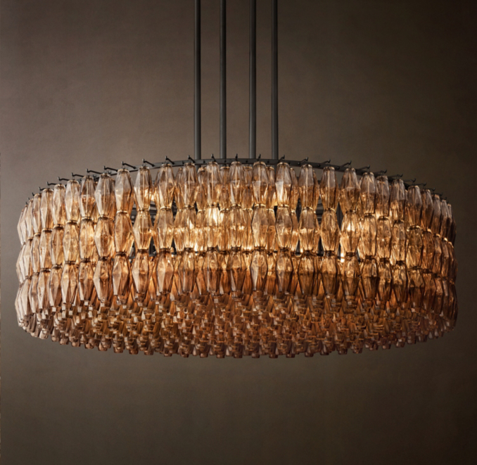 Chiara Smoke Glass Round Chandelier | RH