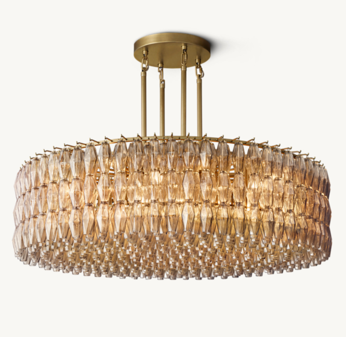 Chiara Smoke Glass Round Chandelier 62\"