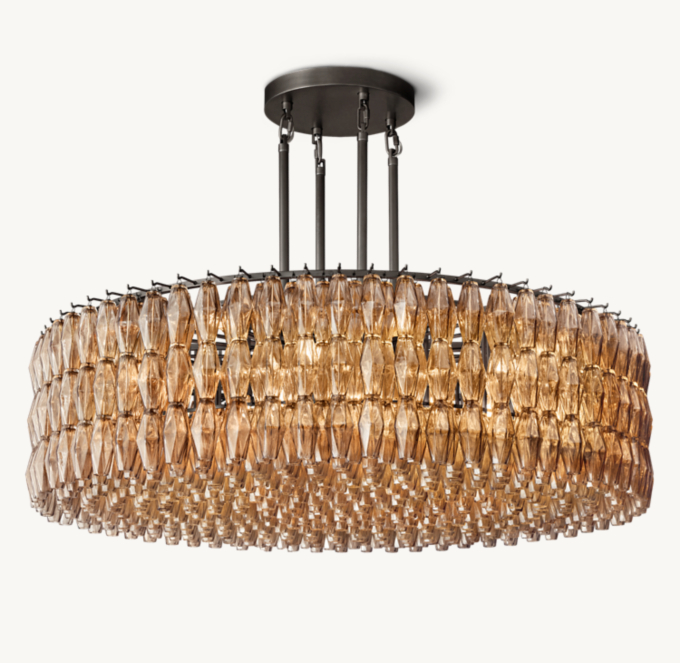 Chiara Smoke Glass Round Chandelier 62\"