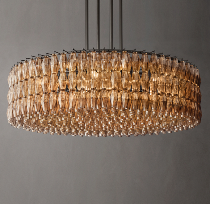 Chiara Smoke Glass Round Chandelier 62\"