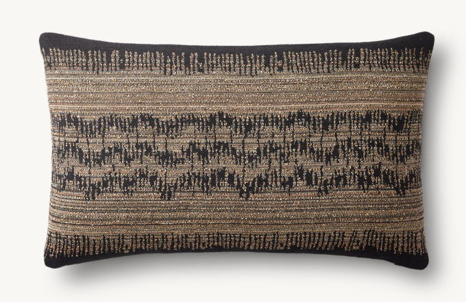 NAYA SKETCHED WAVE OUTDOOR PILLOW COVER - LUMBAR