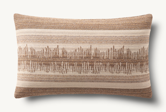 NAYA SKETCHED BAND OUTDOOR PILLOW COVER - LUMBAR