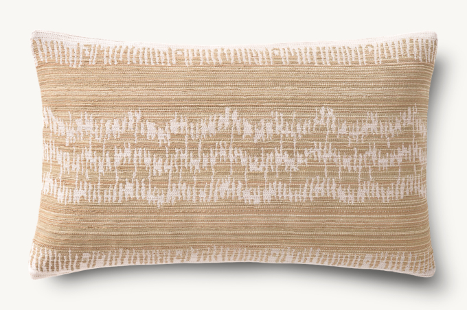 Naya Sketched Wave Outdoor Pillow Cover - Lumbar