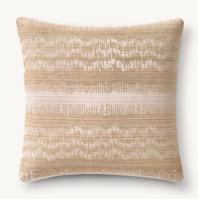 Naya Sketched Wave Outdoor Pillow Cover - Square