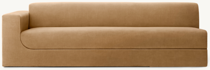 Front view of Sculptural Left-Arm Sofa 