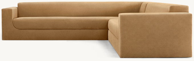Sculptural Right-Arm L-Sectional