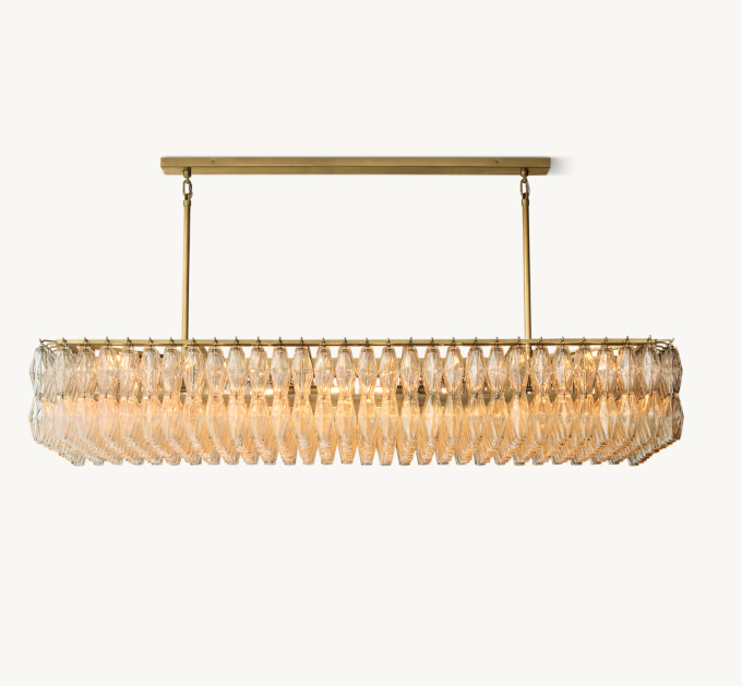 Chiara Clear Glass Rectangular Chandelier 74\"