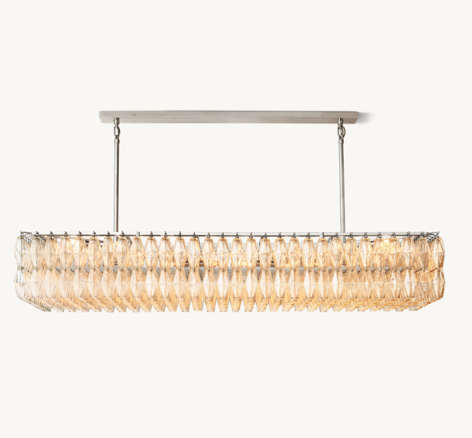 Chiara Clear Glass Rectangular Chandelier 74\"