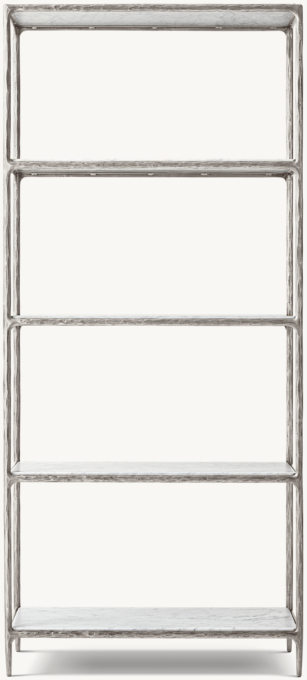 Shown in Italian Carrara Marble/Forged Pewter.